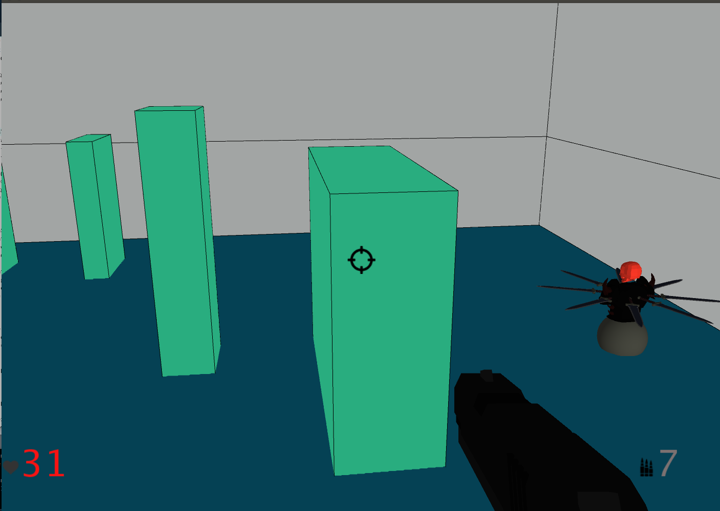 Player Shooting Enemy, In Final Elevator